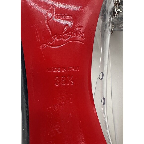 Christian Louboutin Patent PVC Collaclou 100 Pump Black High Heels EU38.5 US8.5 - Picture 9 of 14